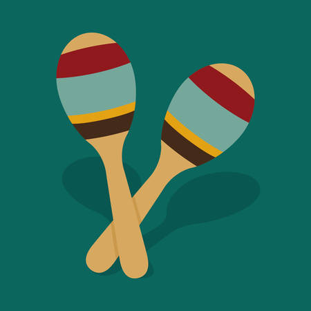 Music instrument concept represented by maraca icon over flat and isolated backgroundのイラスト素材
