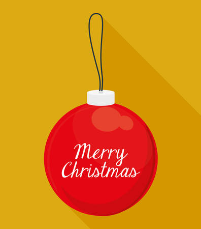 Merry Christmas holidays concept represented by sphere icon over flat and isolated backgroundのイラスト素材