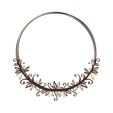 Rustic concept represented by Wreath decoration icon over flat and isolated backgroundのイラスト素材