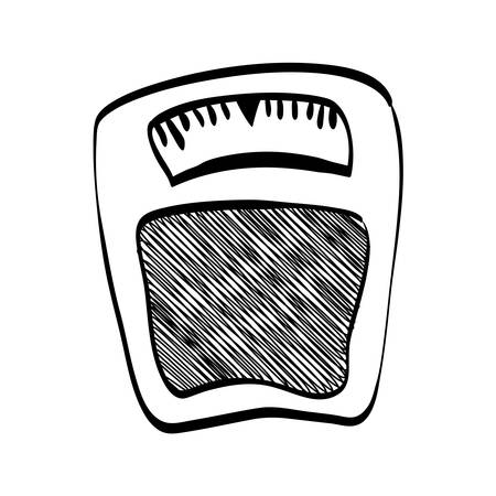 Weight concept represented by scale icon over flat and isolated backgroundのイラスト素材