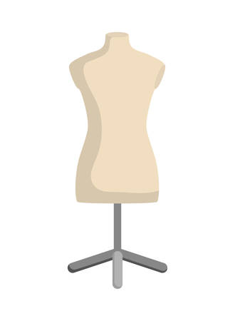 Tailor and sewing concept represented by manikin icon over flat and isolated backgroundのイラスト素材