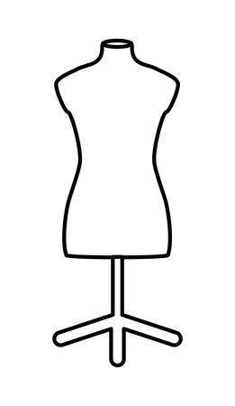 Tailor and sewing concept represented by manikin icon over flat and isolated backgroundのイラスト素材