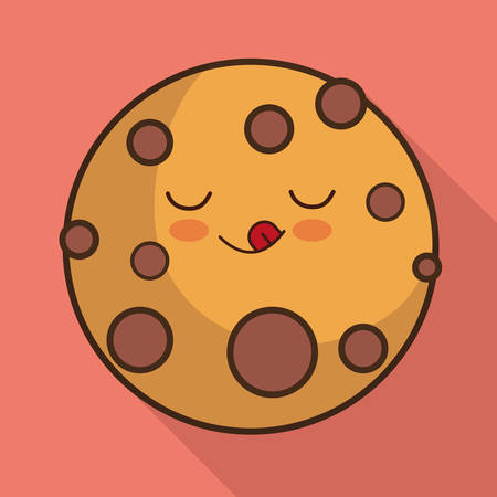 Breakfast represented by kawaii cartoon cookie design. Colorfull and flat illustrationのイラスト素材