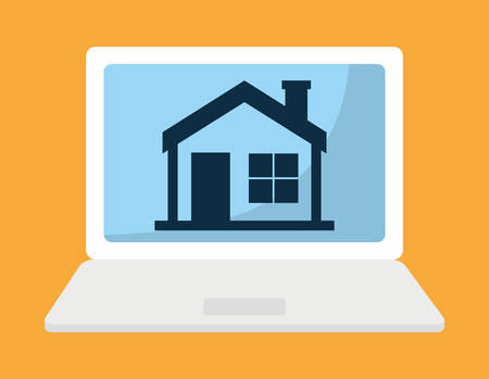 Smart home represented by technology design. colorfulll and flat illustrationのイラスト素材