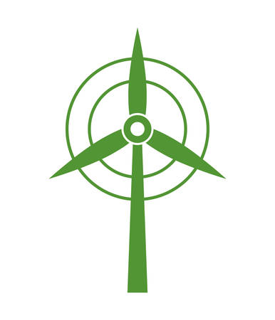Save energy concept represented by wind mill icon over flat and isolated backgroundのイラスト素材