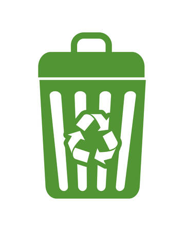 Ecology  concept represented by recycle trash icon over flat and isolated backgroundのイラスト素材