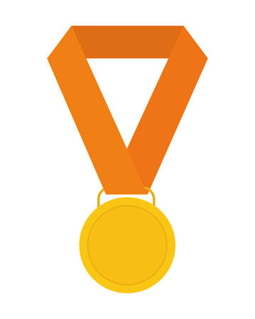 Winner represented by medal icon over isolated and flat backgroundのイラスト素材