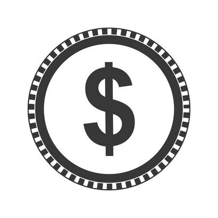 Money represented by coin icon over isolated and flat backgroundのイラスト素材