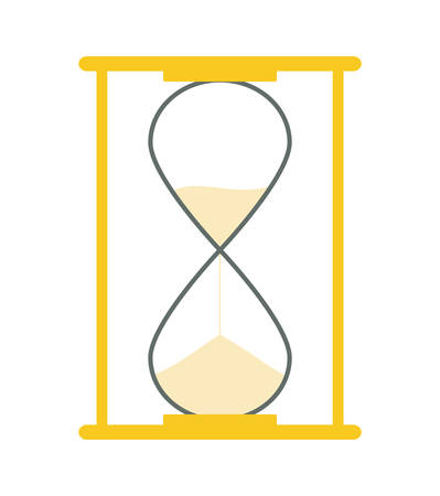 time represented by computer icon over hourglass and flat backgroundのイラスト素材