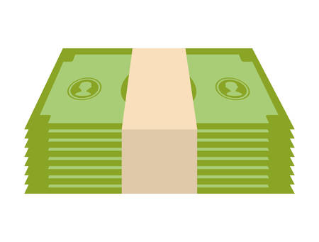 Money and financial item represented by bill icon over isolated and flat backgroundのイラスト素材