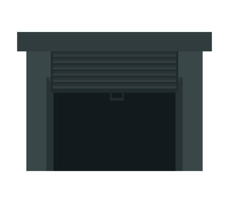 Delivery and shipping concept represented by garage icon over isolated and flat backgroundのイラスト素材