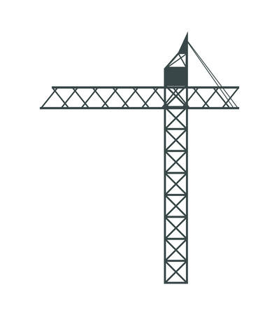 Delivery and shipping concept represented by crane tool icon over isolated and flat backgroundのイラスト素材
