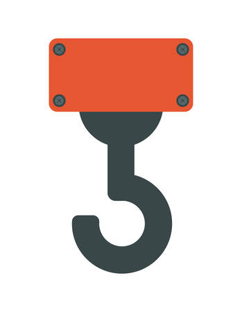 Delivery and shipping concept represented by crane tool icon over isolated and flat backgroundのイラスト素材