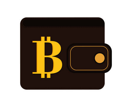 Bitcoin concept represented by wallet icon over isolated and flat backgroundのイラスト素材