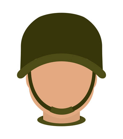 Armed forces concept represented by soldier icon over isolated and flat backgroundのイラスト素材