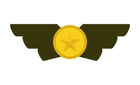 Armed forces concept represented by medal icon over isolated and flat backgroundのイラスト素材