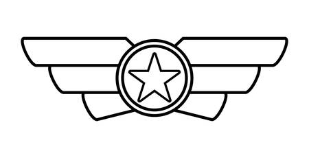 Armed forces concept represented by medal icon over isolated and flat backgroundのイラスト素材