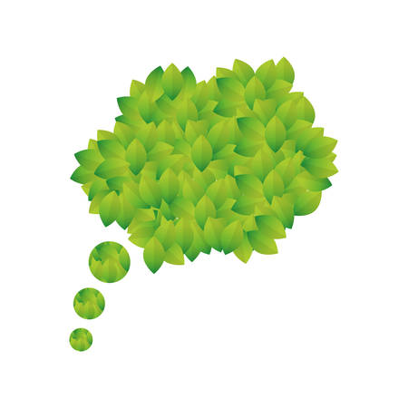 Think green concept represented by bubble icon over isolated and flat backgroundのイラスト素材