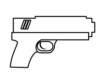 Justice and law represented by gun over isolated and flat backgroundのイラスト素材