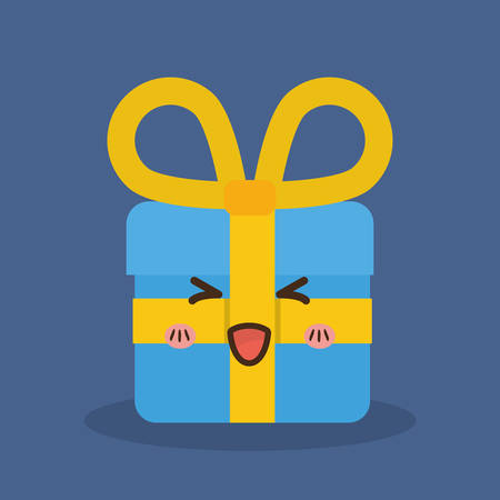 Merry Christmas concept represented by gift cartoon icon. Colorfull and flat illustrationのイラスト素材