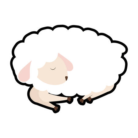 Cute animal concept represented by sheep icon. isolated and flat illustrationのイラスト素材