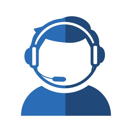 Call center concept represented by Operator man icon. isolated and flat illustrationのイラスト素材