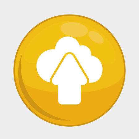 Social Media button represented by upload multimedia app . Colorfull and isolated illustrationのイラスト素材