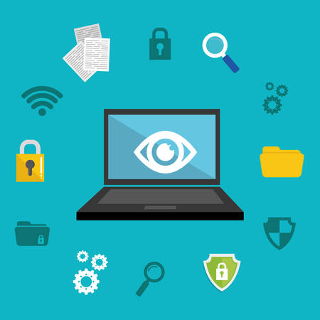 Security system and technology graphic design, vector illustrationのイラスト素材