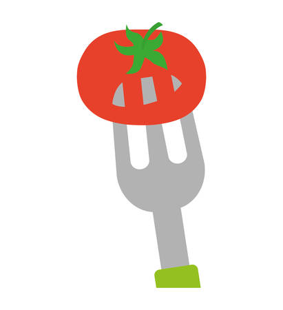 Organic and Healthy food concept represented by tomato icon. isolated and flat illustrationのイラスト素材