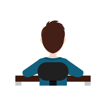 Businesspeople concept represented by avatar man on desk icon. isolated and flat illustrationのイラスト素材