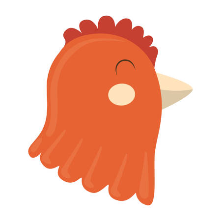 Farm animal concept represented by chicken cartoon icon. isolated and flat illustrationのイラスト素材