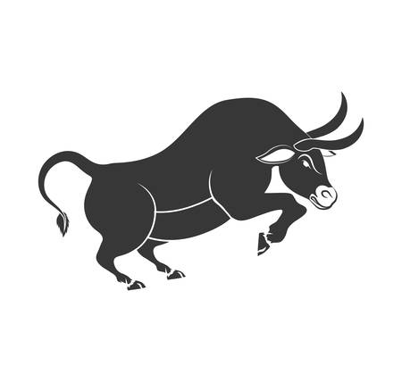 Animal concept represented by bull cartoon icon. isolated and flat illustrationのイラスト素材