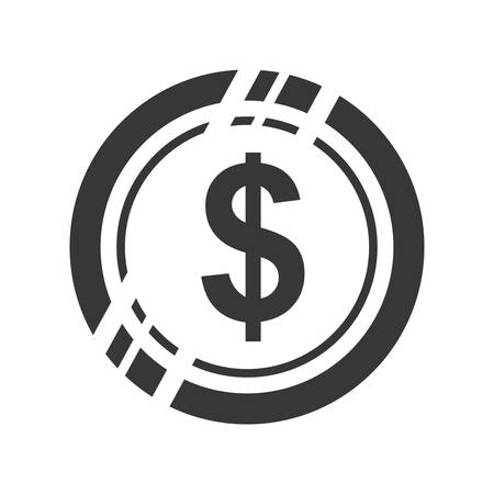 Money and financial item concept represented by coin icon. isolated and flat illustrationのイラスト素材