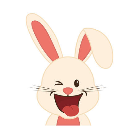 Cute animal concept represented by rabbit icon. isolated and flat illustrationのイラスト素材