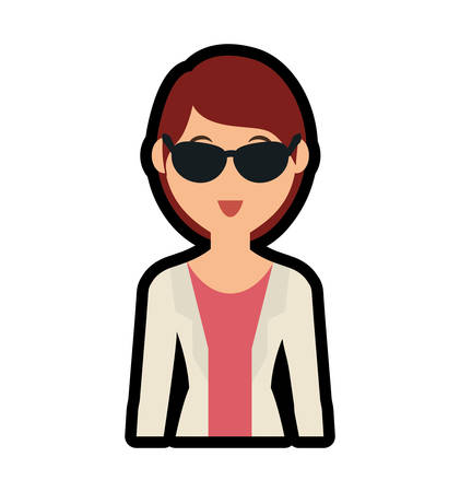 Person concept represented by woman cartoon icon. Isolated and Flat illustrationのイラスト素材