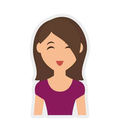 Person concept represented by woman cartoon icon. Isolated and Flat illustrationのイラスト素材