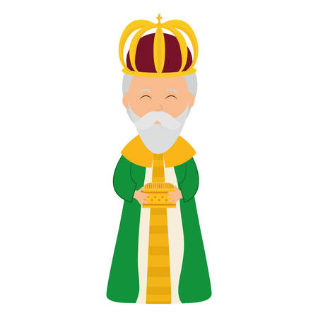 Merry Christmas concept represented by wise man cartoon icon. isolated and flat illustrationのイラスト素材