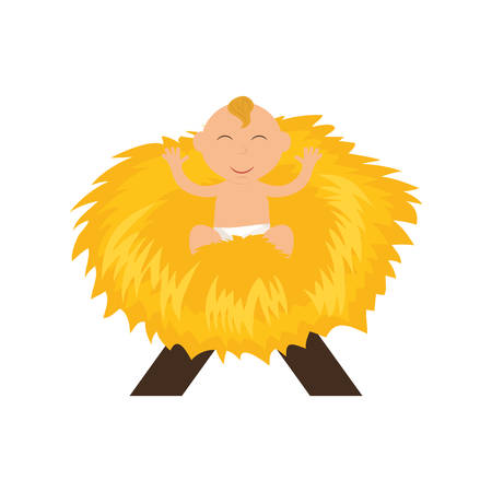 Merry Christmas concept represented by baby jesus icon. isolated and flat illustrationのイラスト素材