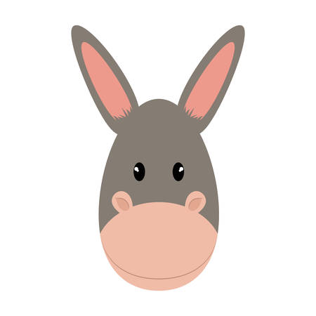 Cute animal concept represented by donkey icon. isolated and flat illustrationのイラスト素材