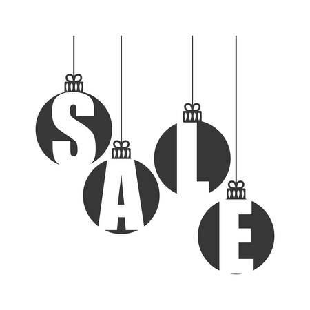 Merry Christmas concept represented by sphere and  sale icon. isolated and flat illustrationのイラスト素材