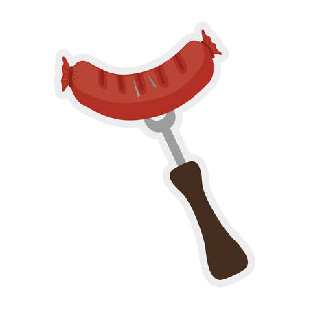 Steak house concept represented by sausage icon. isolated and flat illustrationのイラスト素材