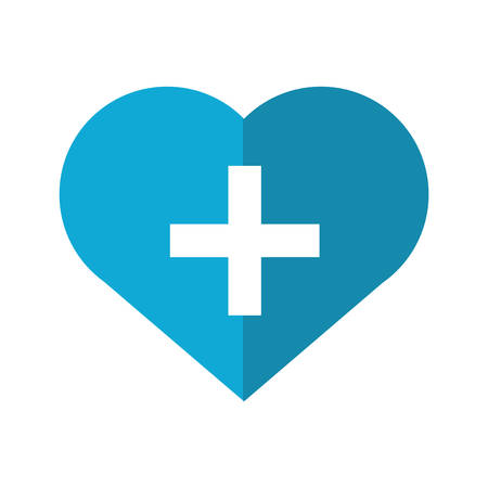 Medical care concept represented by heart and cross shape icon. isolated and flat illustrationのイラスト素材