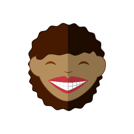 Avatar cartoon concept represented by happy woman icon. isolated and flat illustrationのイラスト素材