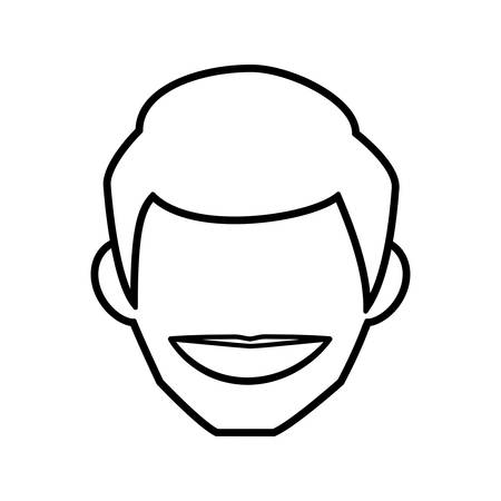 Avatar cartoon concept represented by happy man icon. isolated and flat illustrationのイラスト素材