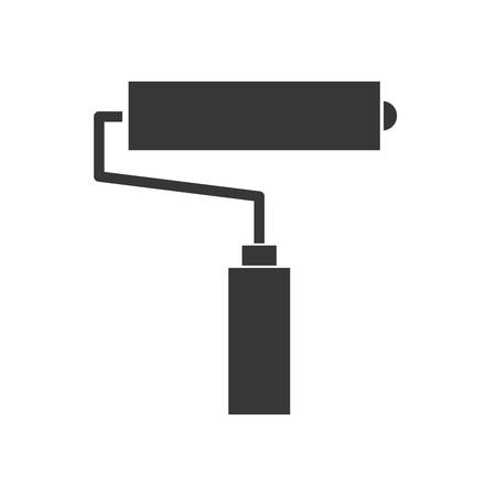 Constuction and repair concept represented by paint roll tool icon. isolated and flat illustrationのイラスト素材