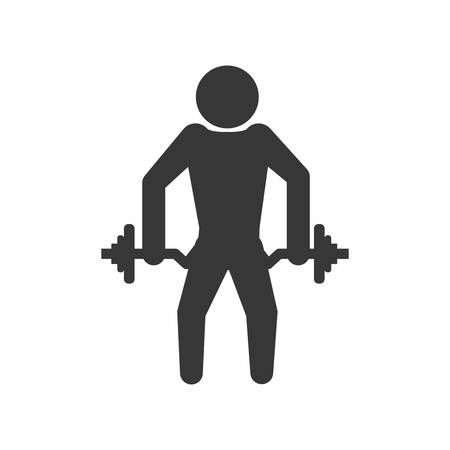 Healthy lifestyle concept represented by weight lifting icon. isolated and flat illustrationのイラスト素材