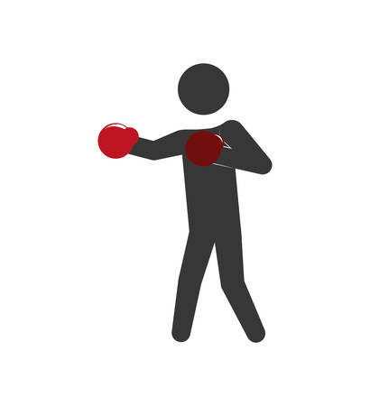 Healthy lifestyle concept represented by pictogram boxing icon. isolated and flat illustrationのイラスト素材