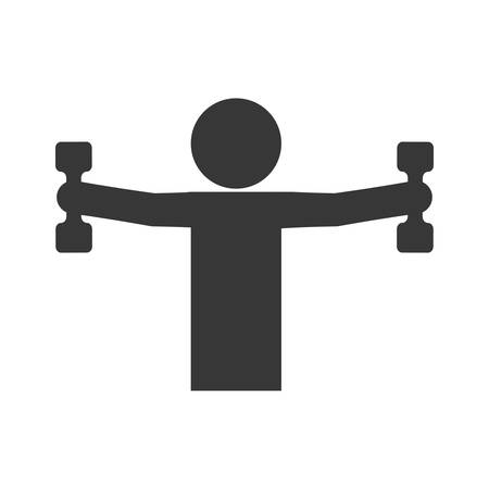 Healthy lifestyle concept represented by pictogram lifintg weight icon. isolated and flat illustrationのイラスト素材
