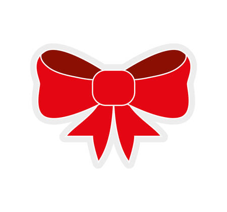 red ribbon concept represented by bowtie icon. Isolated and flat illustrationのイラスト素材