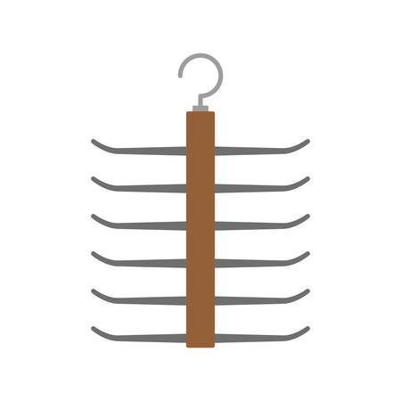 Hanger object concept represented by hook of wood icon. Isolated and flat illustrationのイラスト素材